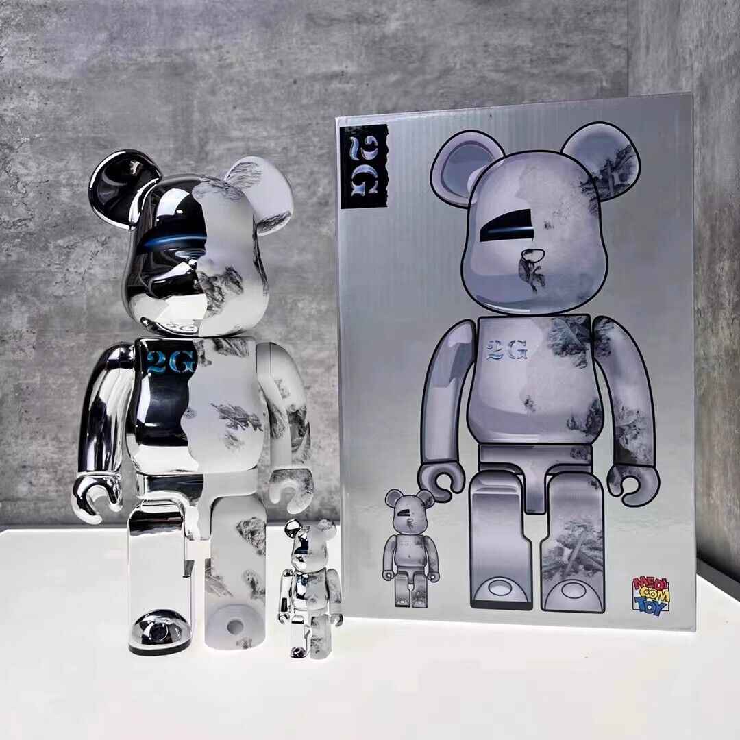 BE@RBRICK 400% Violent Bear X BAPE:Plated Building Block Bear/Collectible Figure