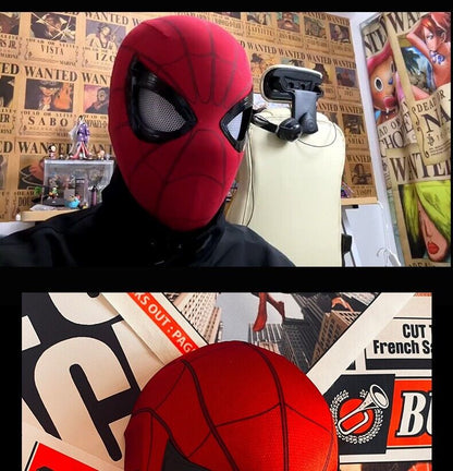 Manual/Electronic Spider-Man Headgear Moving Eyes:Play Face Mask Gift Cosplay