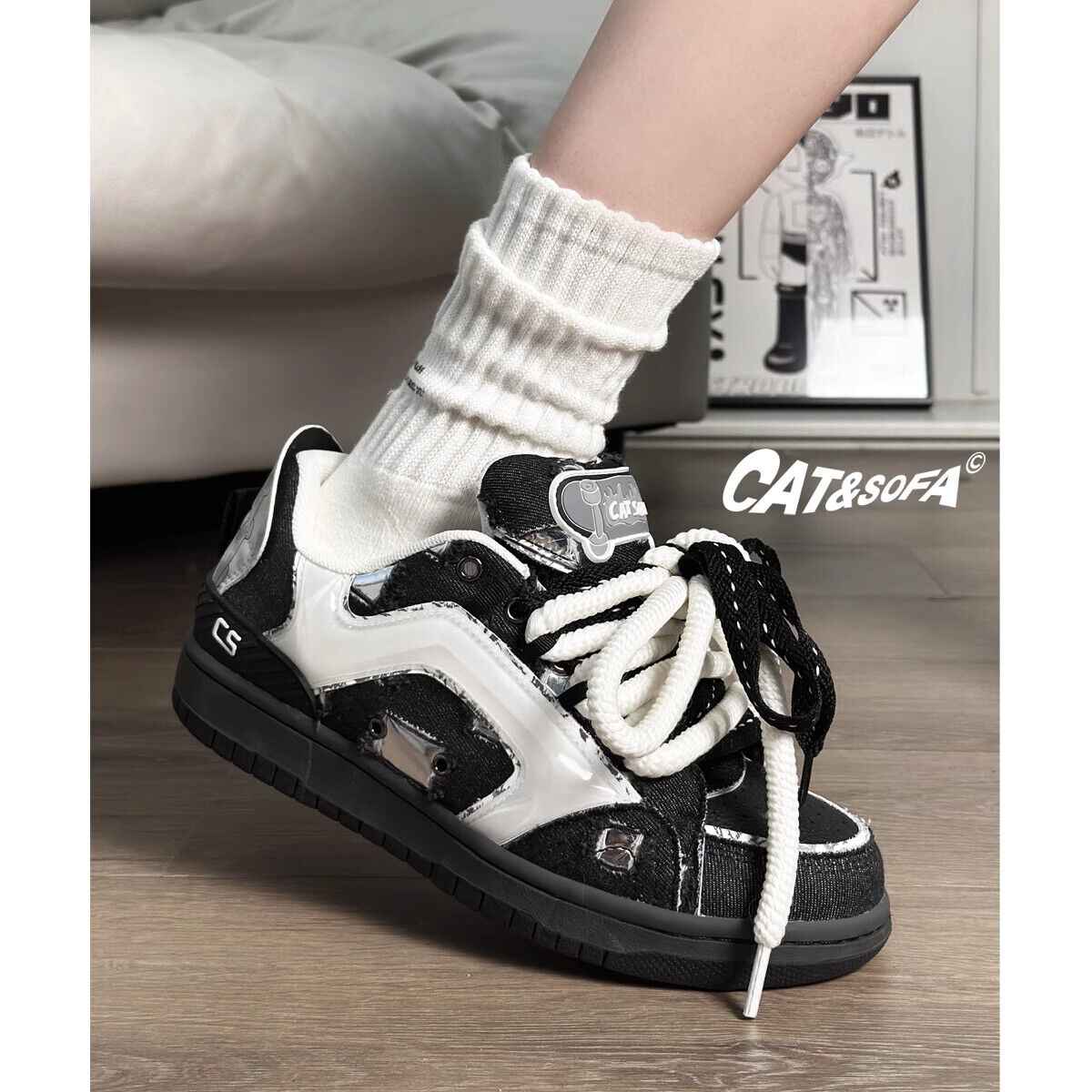 C-TUBE Original Breaking Mirro/ Unisex Casual Sport Skate Sneaker Shoes - Size avaliable 35~44