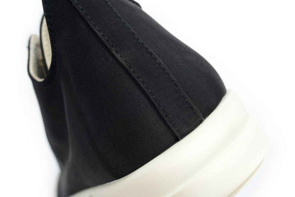 RO 23SS Leather Milk Fragrance Sole Dark High Street Low-Top Shoes RICK OWENS - 19SS Classic Black Satin Low-Tops