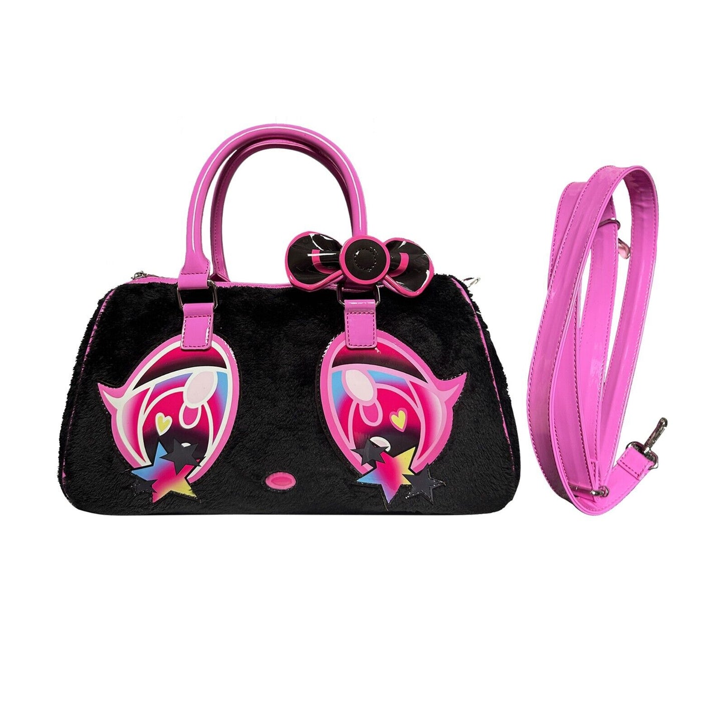 cartoonbox Original Bear Series 2D Cartoon Anime Black Pink Bicolor Cute Handbag - Order with colors