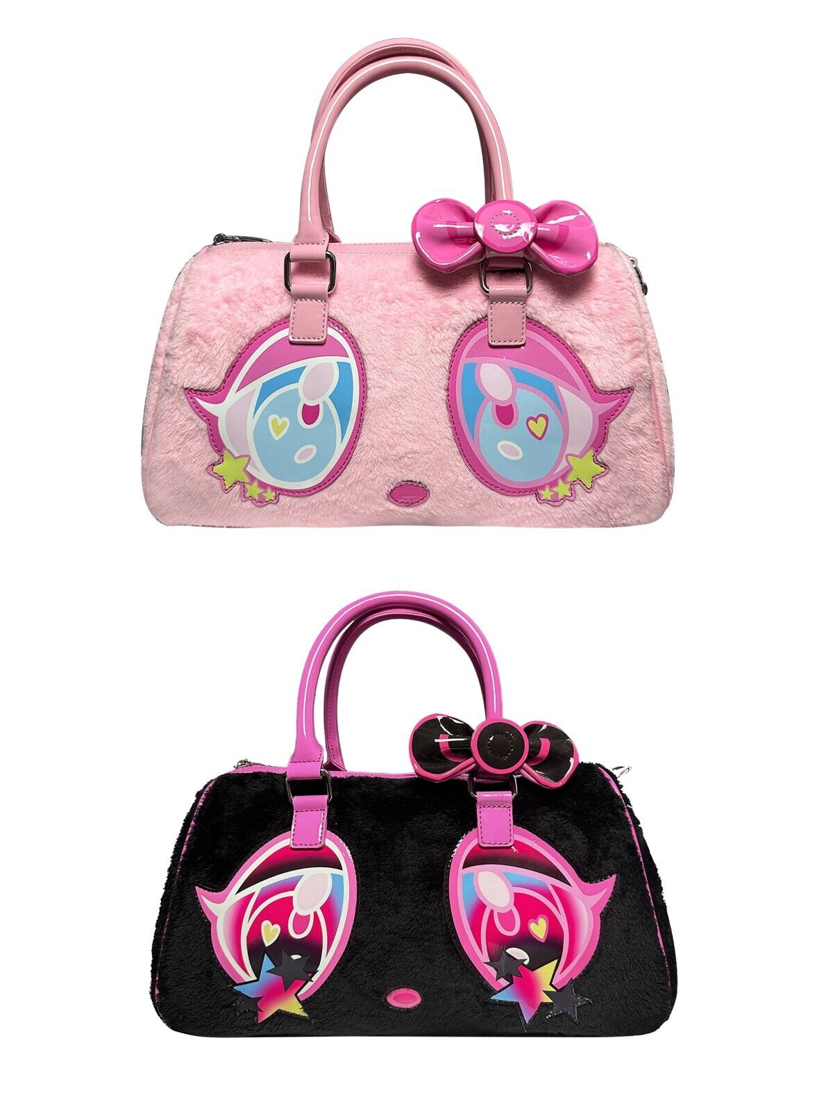 cartoonbox Original Bear Series 2D Cartoon Anime Black Pink Bicolor Cute Handbag - Order with colors
