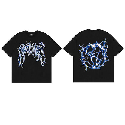 REVENGE Reflective Smoky Skull Dragon Bone Rap XX Streetwear Style Short Sleeve