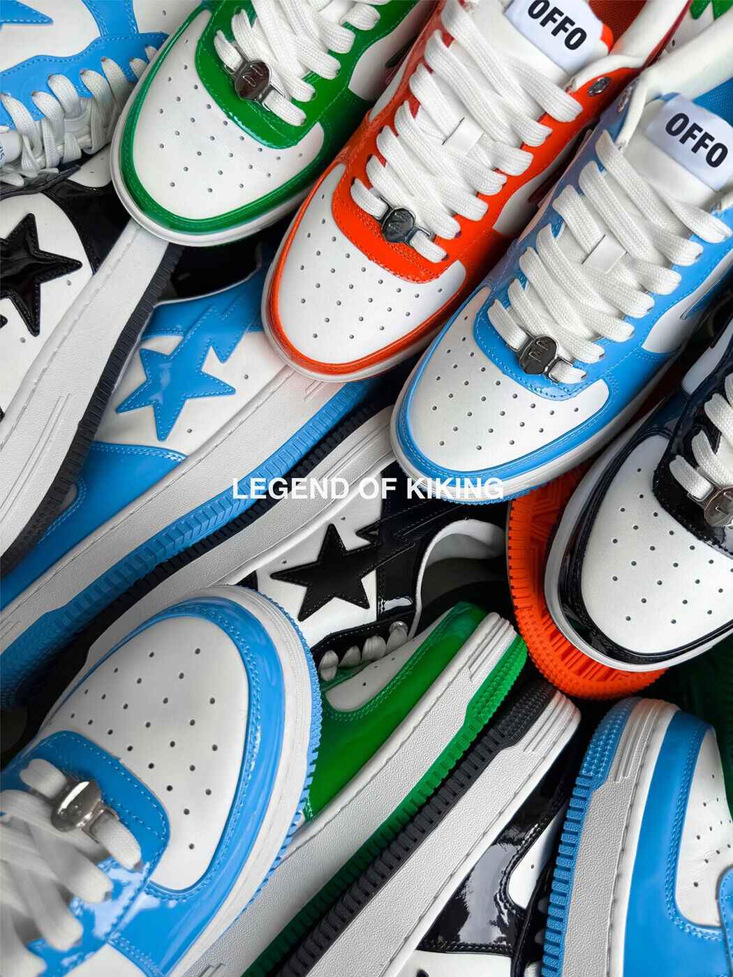 BAPESTA Classic Patent Leather Sneaker Low-Top Casual Skateboard Shoes