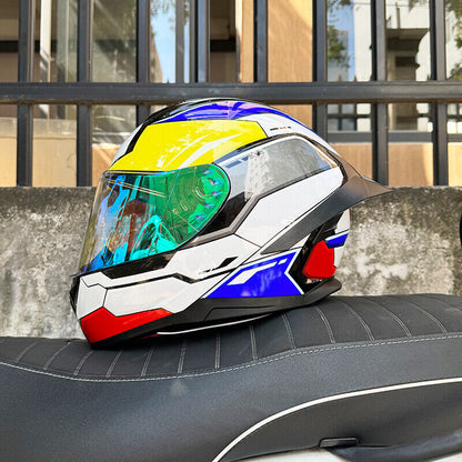 Mecha /3C DOT Certified Unisex Dual Visor Bluetooth Full-Cover Motorcycle Helmet