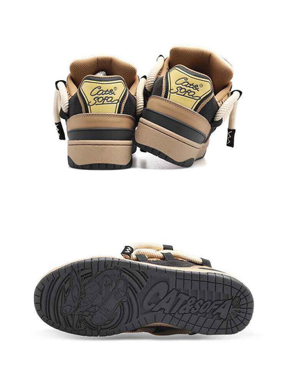 CAT&SOFA: Dirty Braid Original Leopard Print Street Board Shoes Casual Loafers - Size avaliable 35~45