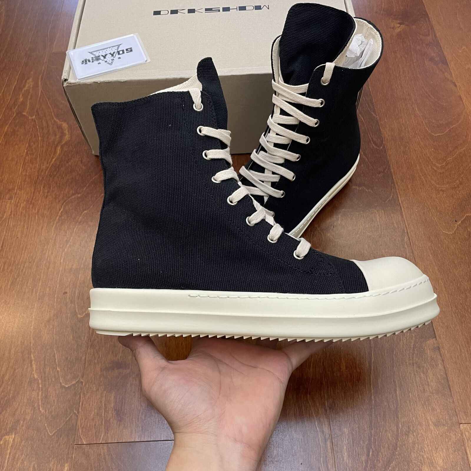 Correct Vers. Rick Owens Wax Surface Satin Sub-line Leather Shoes High/Low Cut