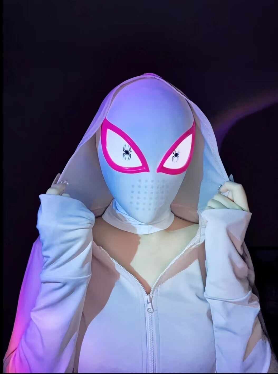 Manual/Electronic Spider-Man Headgear Moving Eyes:Play Face Mask Gift Cosplay