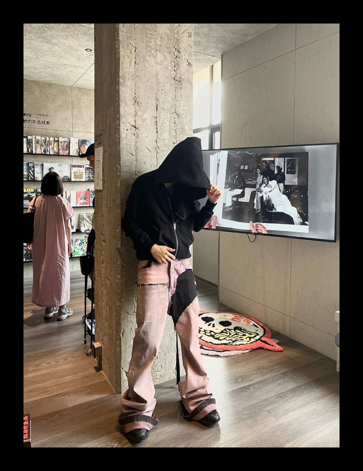 RO Rick Owens Pink Patchwork Coating Slim Flared High Street Distressed Washed Denim Jeans - Size avaliable M ~ XXL