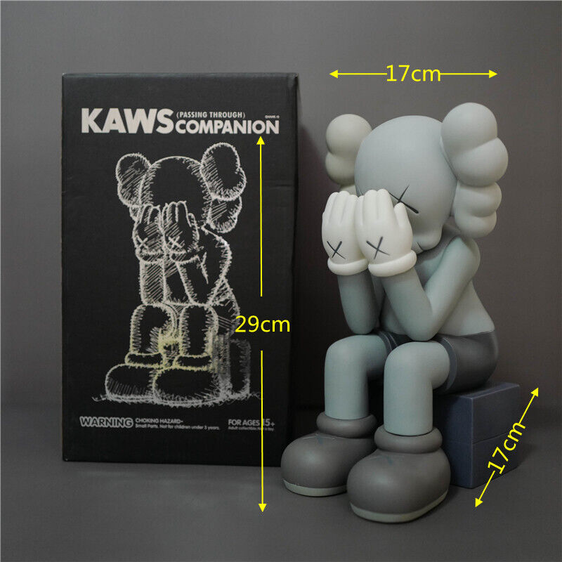 KAWS Figurine Collectible: Toy Handheld Ornament KAWS Covered Face Sesame Street - 28cm Sitting