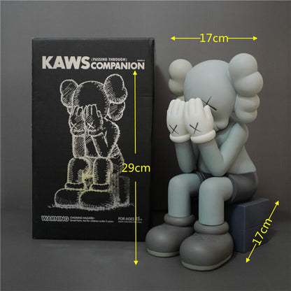 KAWS Figurine Collectible: Toy Handheld Ornament KAWS Covered Face Sesame Street - 28cm Sitting