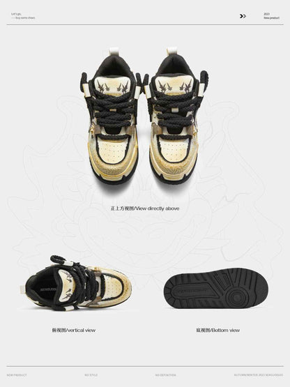 Dragon New Year Edition Men’s Shoes 2024 Vintage Distressed Thick Sole Sneakers - Size avaliable 35~45