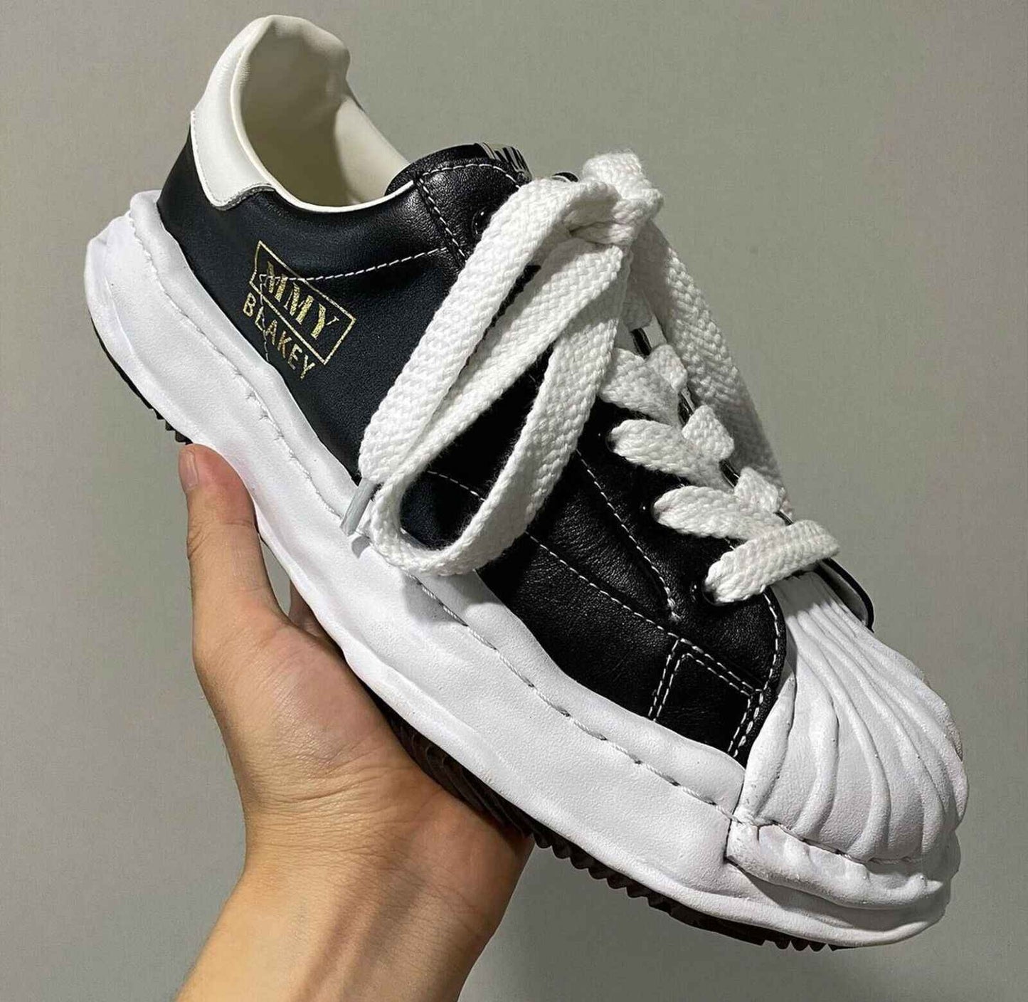 MMY Seashell-Toe Shoes Thick-Soled Unisex Dissolvable Sneakers/Distressed Canvas - Size avaliable 35~47