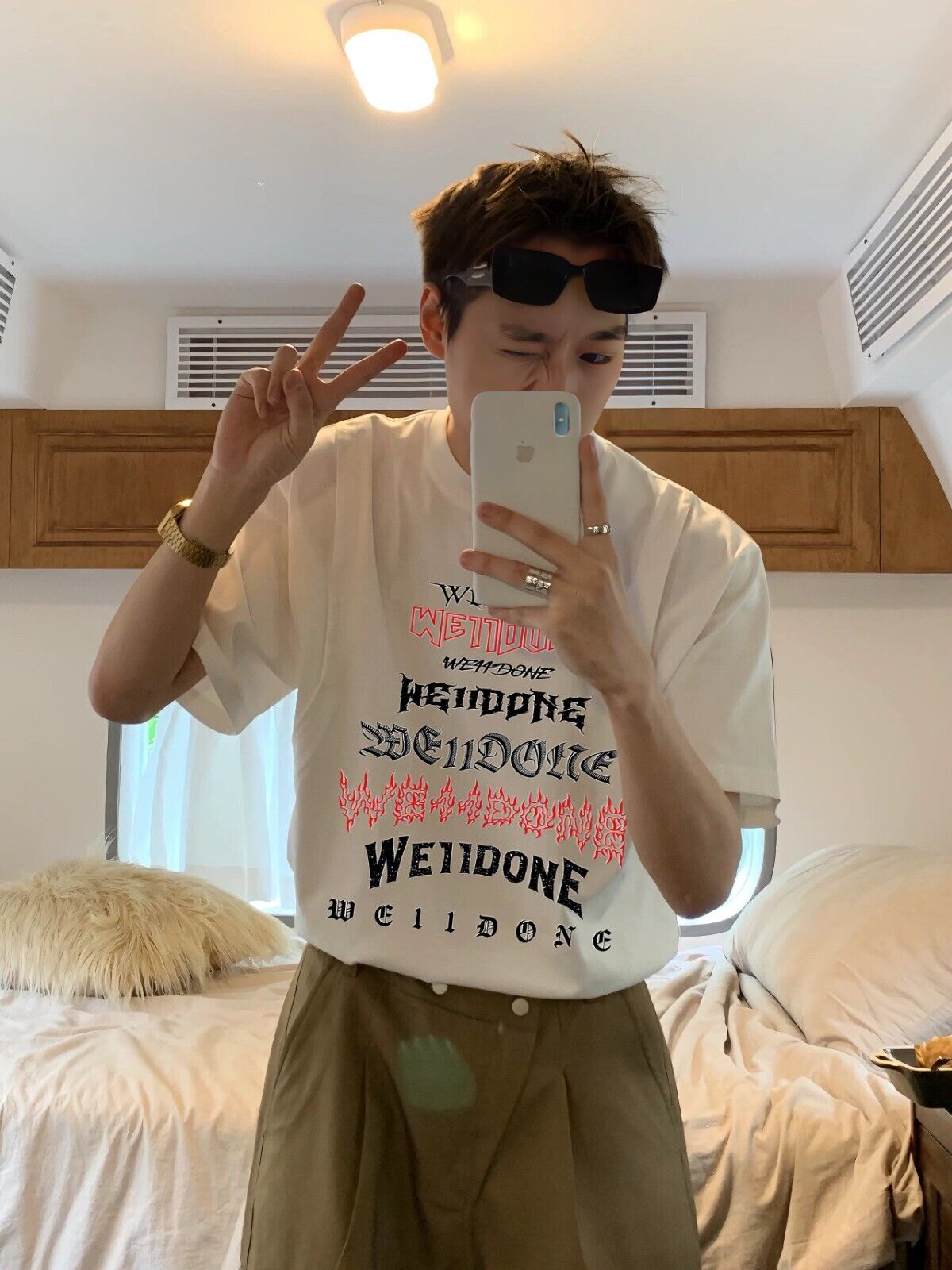 WE11DONE Streetwear Summer Loose Cotton Couple’s Short Half-Sleeve Tee