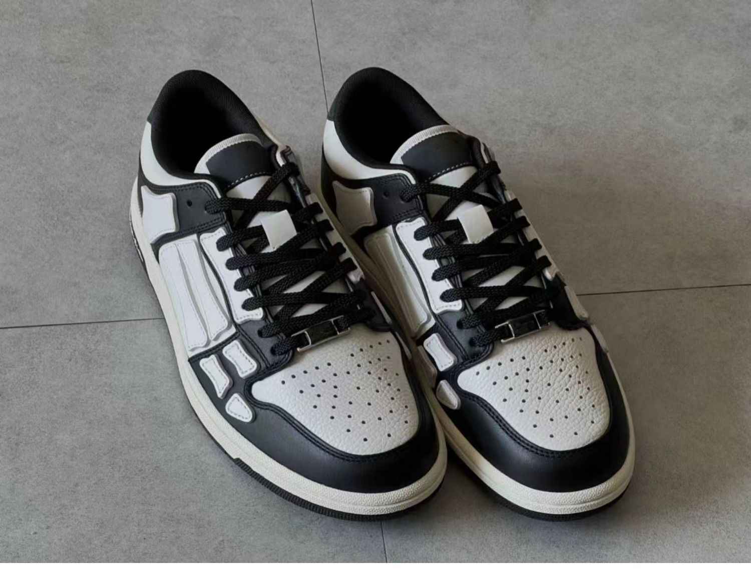 2023SS AMIRI Bone Shoes Lychee Grain Top Layer Cowhide Low-top Leisure Board Shoes