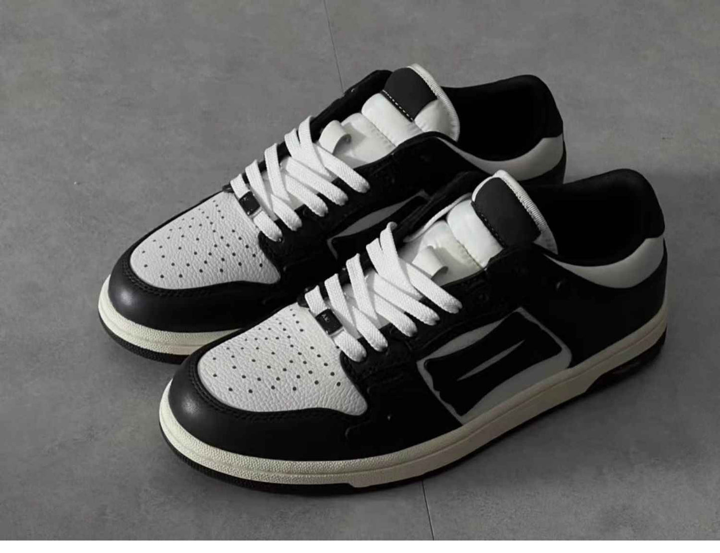 2023SS AMIRI Bone Shoes Lychee Grain Top Layer Cowhide Low-top Leisure Board Shoes