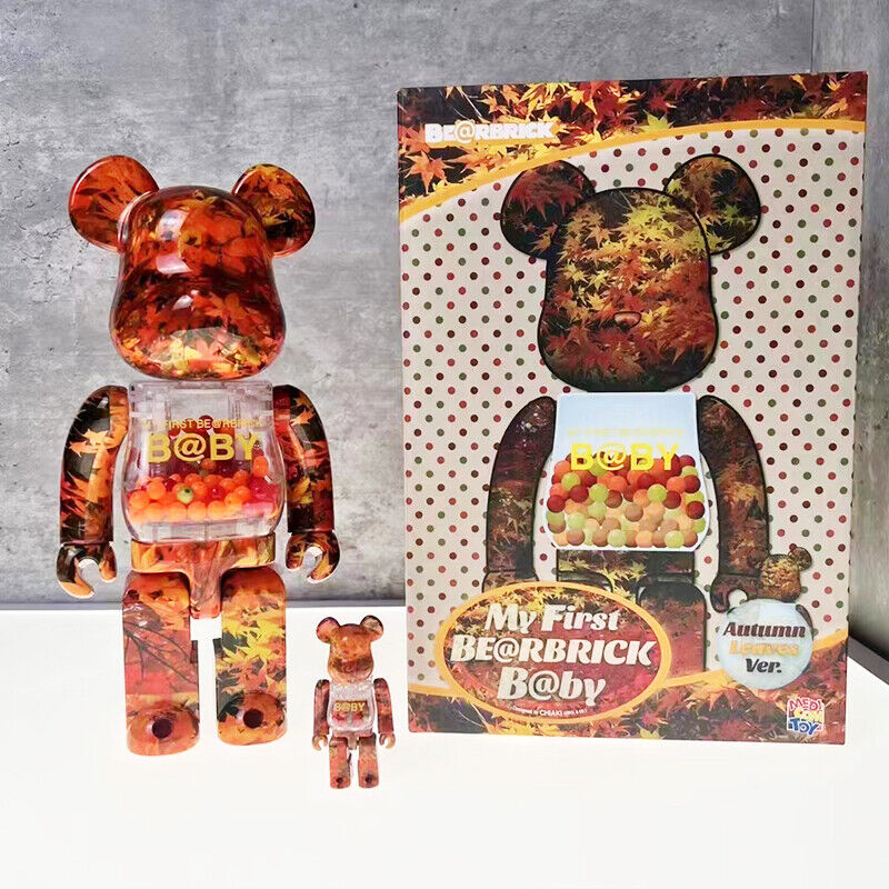 Bearbrick 400% X KAW Set:Building Block Violent Bear Toy Decorative Figurine Gift