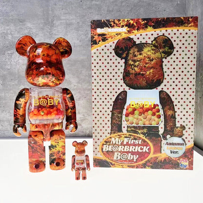 Bearbrick 400% X KAW Set:Building Block Violent Bear Toy Decorative Figurine Gift