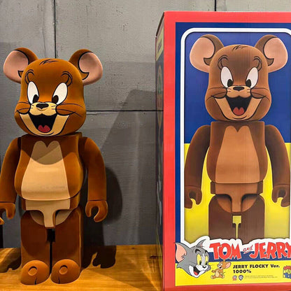 Bearbrick 400% Violent Bear x Tom&Jerry Plated Building Block Bear Figurine Gift - Jerry