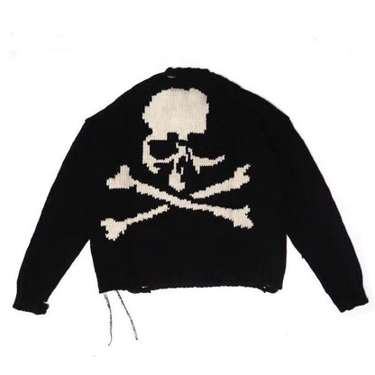 MMJ Mastermind Heavyweight Skull Horsehair Cardigan Sweater Wool Knitted