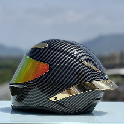 Future Serie/Carbon Fiber Pattern Plated Full Face Helmet Motorcycle All-Season