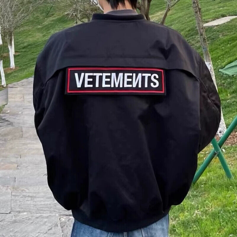 VETEMENTS 19aw Magic Tape Embroidered Flight Jacket Cotton Bomber Down Profile