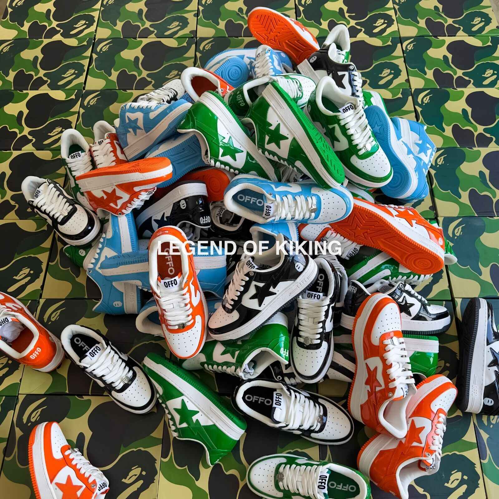 BAPESTA Classic Patent Leather Sneaker Low-Top Casual Skateboard Shoes