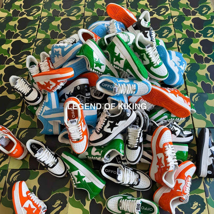 BAPESTA Classic Patent Leather Sneaker Low-Top Casual Skateboard Shoes