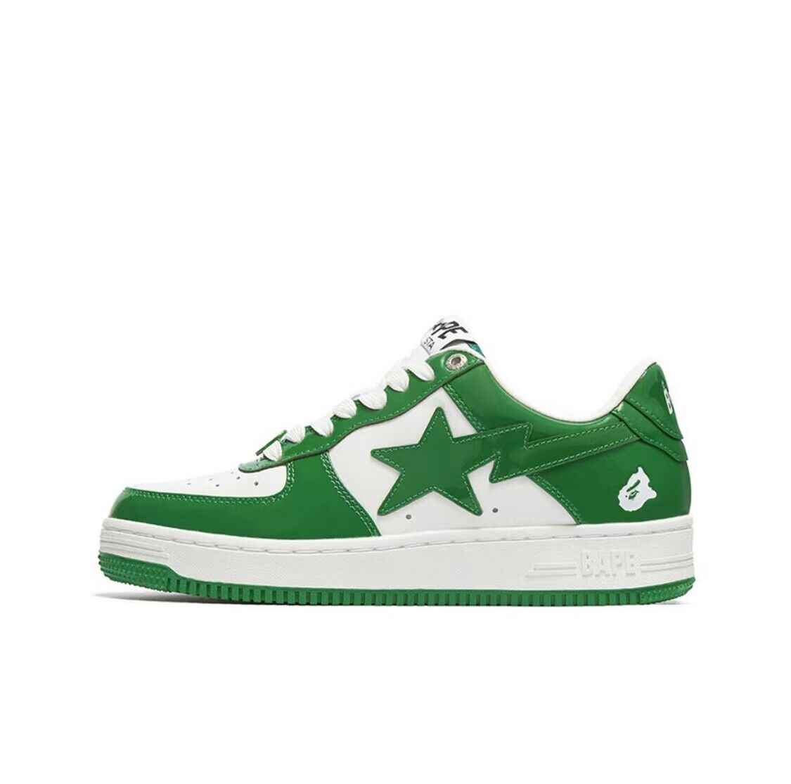 BAPESTA G Ver Patent Leather Streetwear Sneakers Low-Top Casual Skateboard Shoes - Size avaliable 35~47