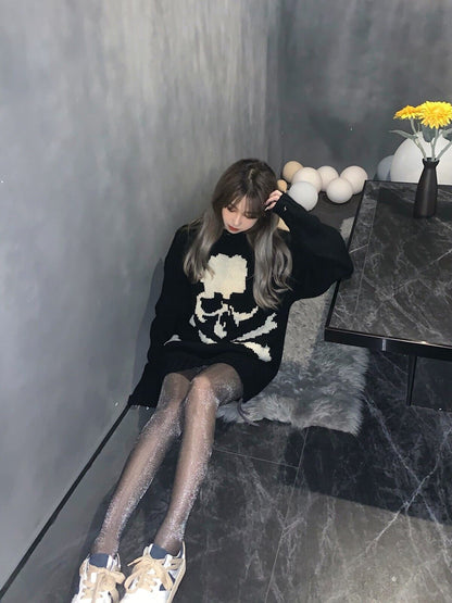 MMJ Mastermind Heavyweight Skull Horsehair Cardigan Sweater Wool Knitted