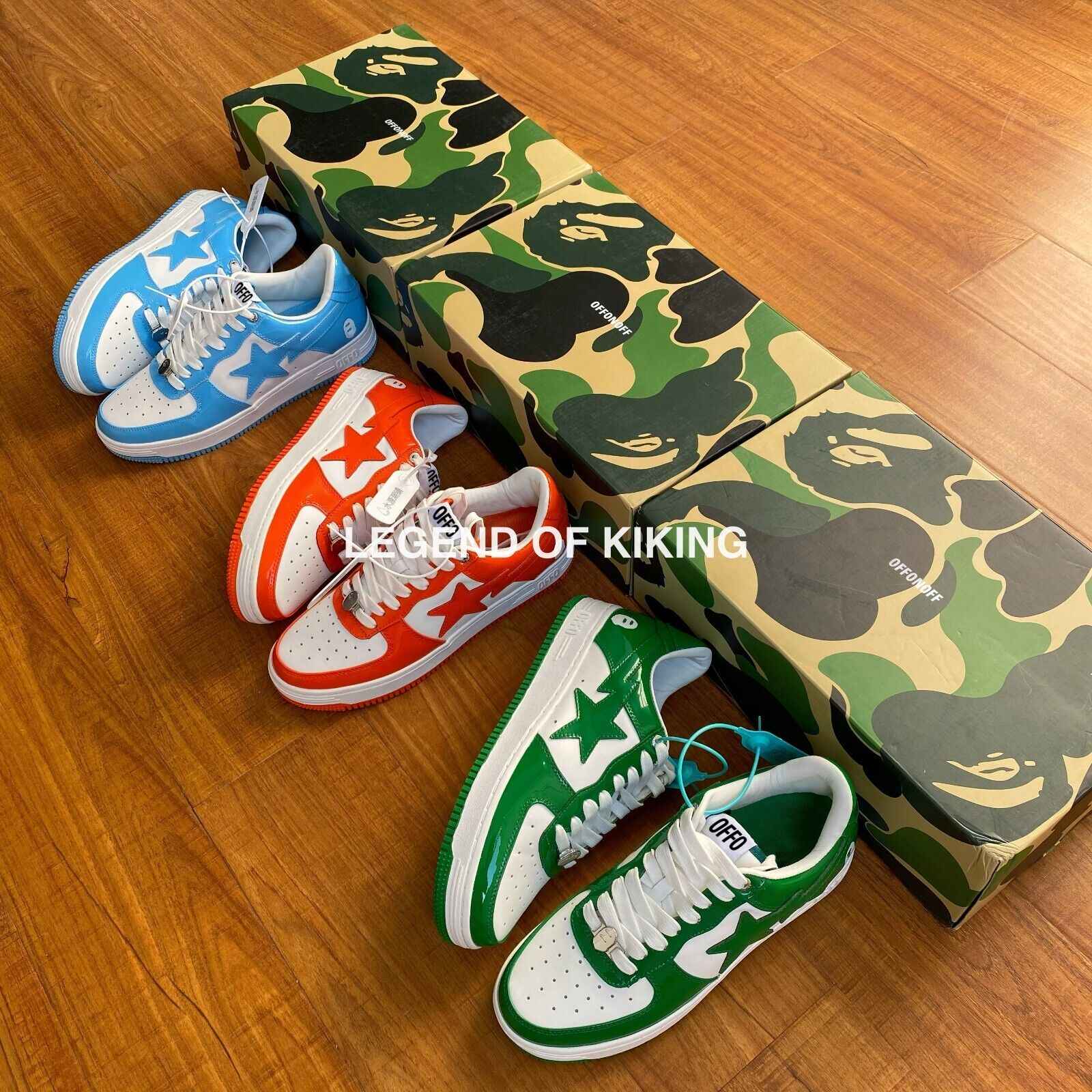 BAPESTA Classic Patent Leather Sneaker Low-Top Casual Skateboard Shoes