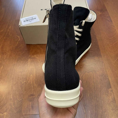 Correct Vers. Rick Owens Wax Surface Satin Sub-line Leather Shoes High/Low Cut