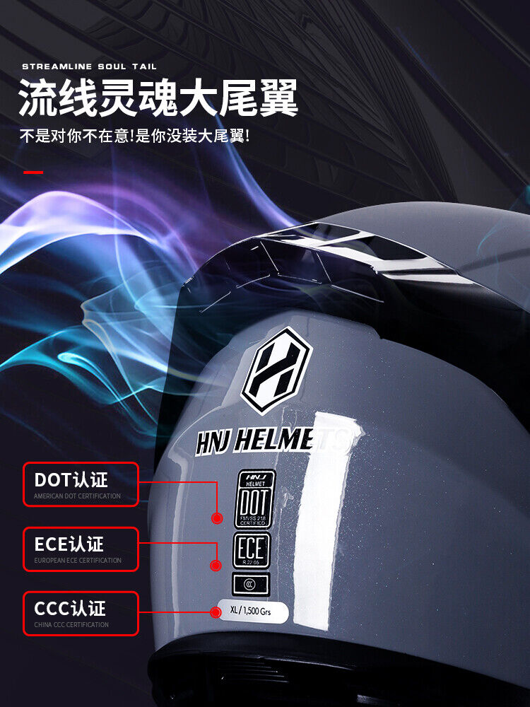 HNJ Motorcycle Helmet Unisex/ All-Season Riding/ Bluetooth-Avaliable/3C DOT ECE