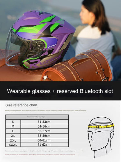 Evangelion Unit-01 Style Bluetooth Helmet - DOT Certified Dual Visor