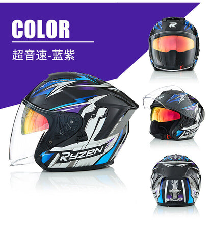 Evangelion Unit-01 Style Bluetooth Helmet - DOT Certified Dual Visor
