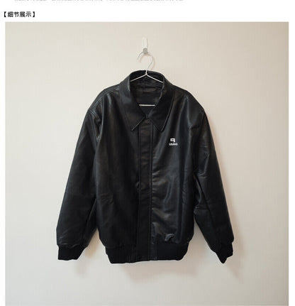 Parisian Ver.23FW Taxi Blouson Printed Shoulder Pad Padded Custom Leather Jacket