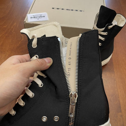 Correct Vers. Rick Owens Wax Surface Satin Sub-line Leather Shoes High/Low Cut