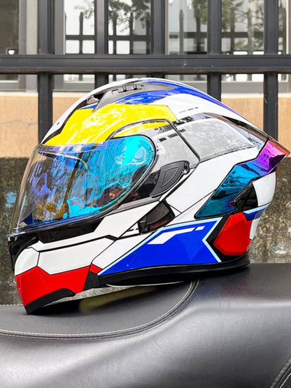 CyperPunk / 3C DOT Full Face Dual Visors Unisex Bluetooth Motorcycle Helmet