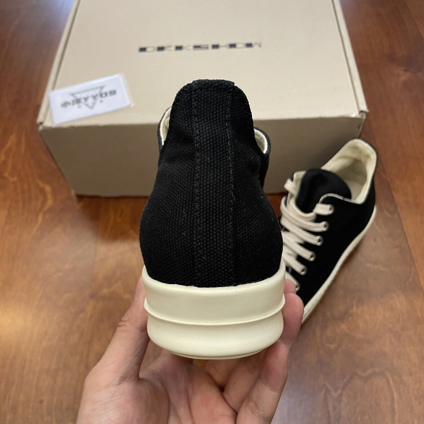 Correct Vers. Rick Owens Wax Surface Satin Sub-line Leather Shoes High/Low Cut