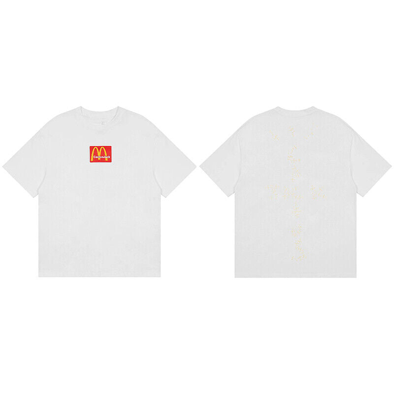 Travis Scott Short Sleeve T-Shirt X McDonald’s High Street Loose Printed Tee