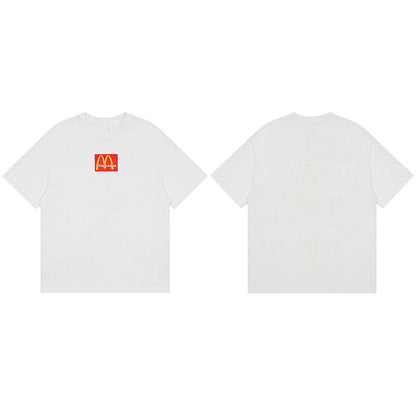 Travis Scott Short Sleeve T-Shirt X McDonald’s High Street Loose Printed Tee