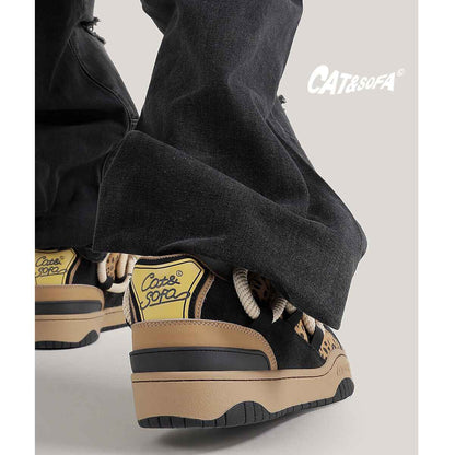 CAT&SOFA: Dirty Braid Original Leopard Print Street Board Shoes Casual Loafers - Size avaliable 35~45