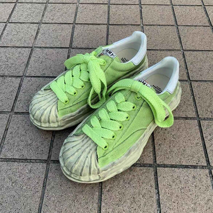 MMY Seashell-Toe Shoes Thick-Soled Unisex Dissolvable Sneakers/Distressed Canvas - Size avaliable 35~47