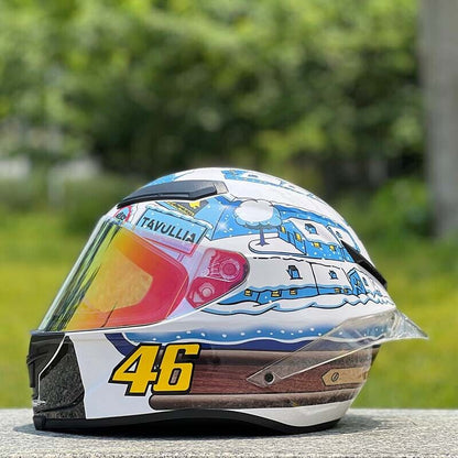 Future Serie / Carbon Fiber Pattern Plated Full Face Helmet Motorcycle All-Season DOT 3C Approve