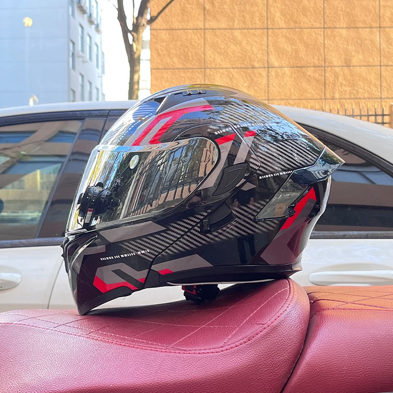 CyperPunk / 3C DOT Full Face Dual Visors Unisex Bluetooth Motorcycle Helmet