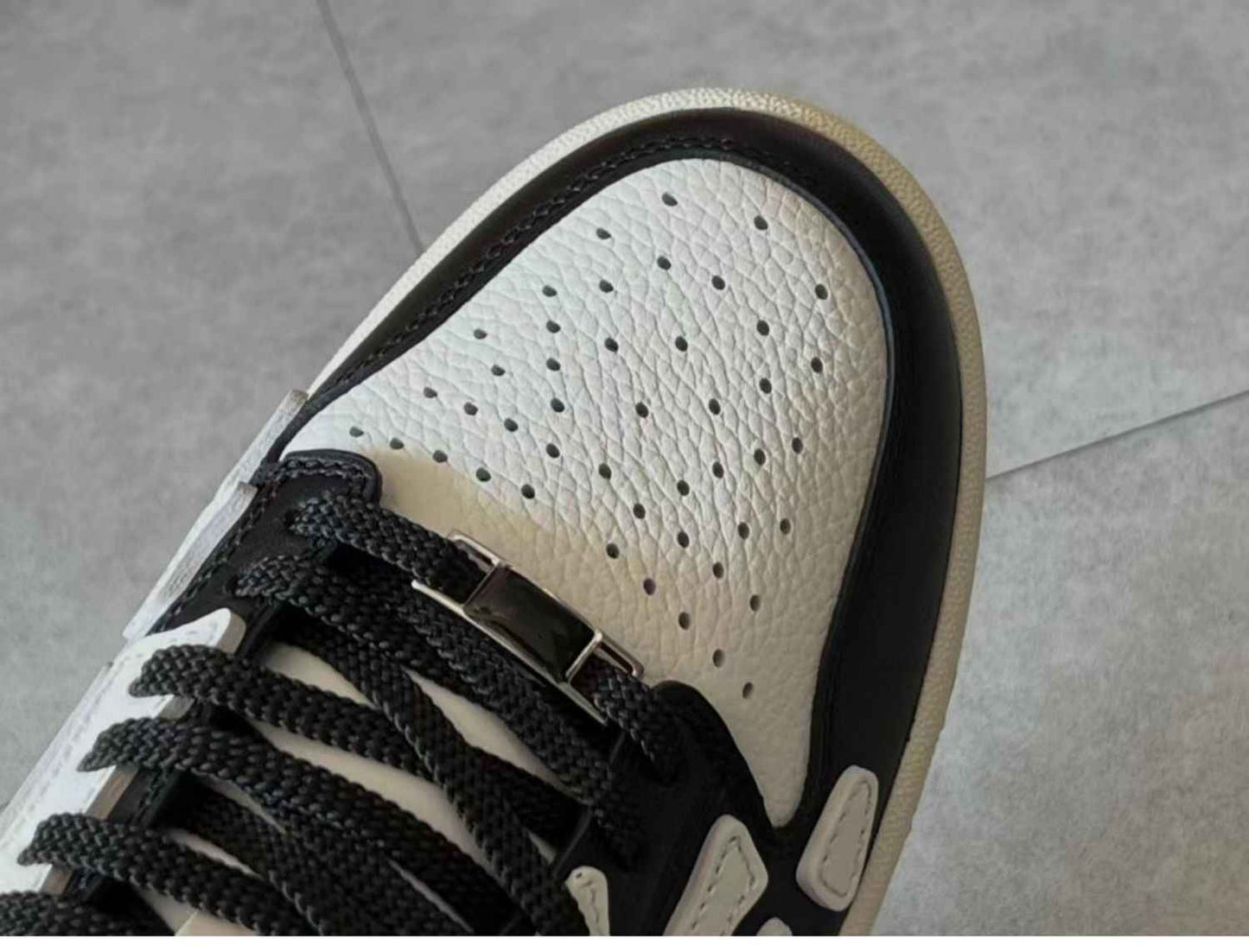 2023SS AMIRI Bone Shoes Lychee Grain Top Layer Cowhide Low-top Leisure Board Shoes