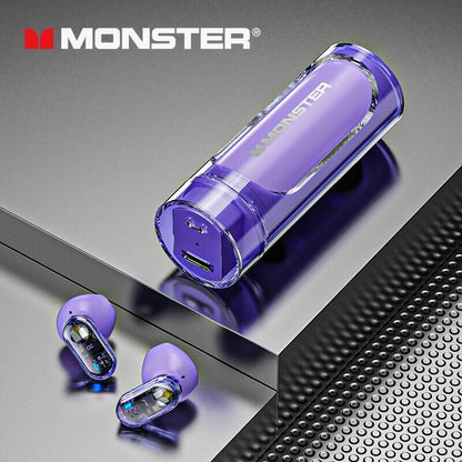 Monster/ Premium 2023 True Wireless Earbuds by Mosh Audio - High-Quality Sound - Purple