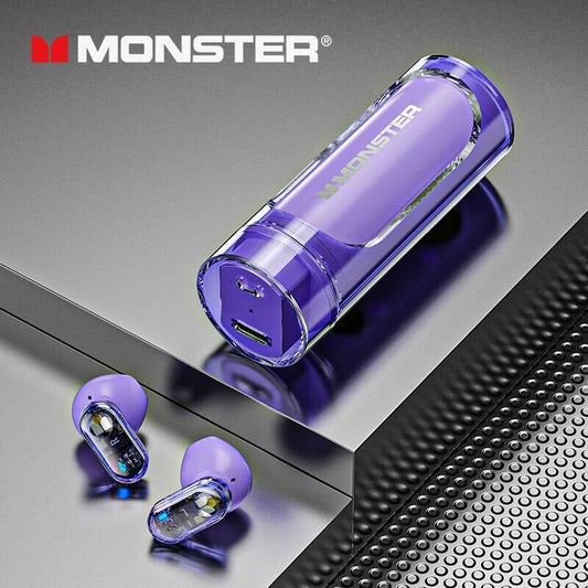 Monster/ Premium 2023 True Wireless Earbuds by Mosh Audio - High-Quality Sound - Purple