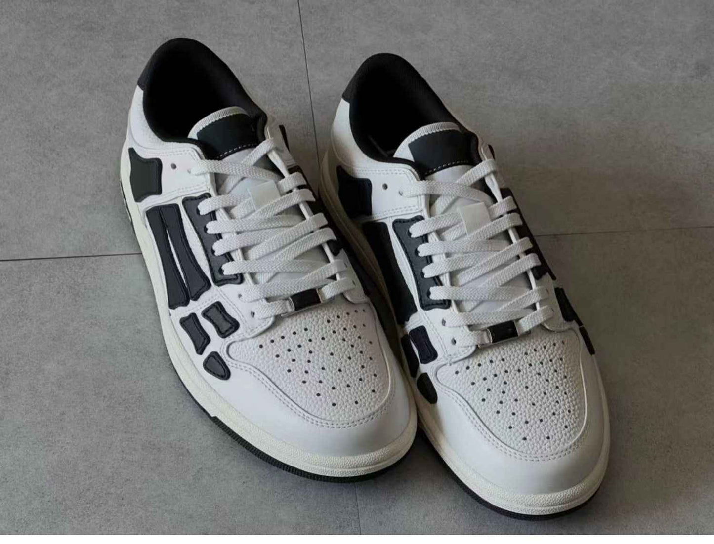 2023SS AMIRI Bone Shoes Lychee Grain Top Layer Cowhide Low-top Leisure Board Shoes