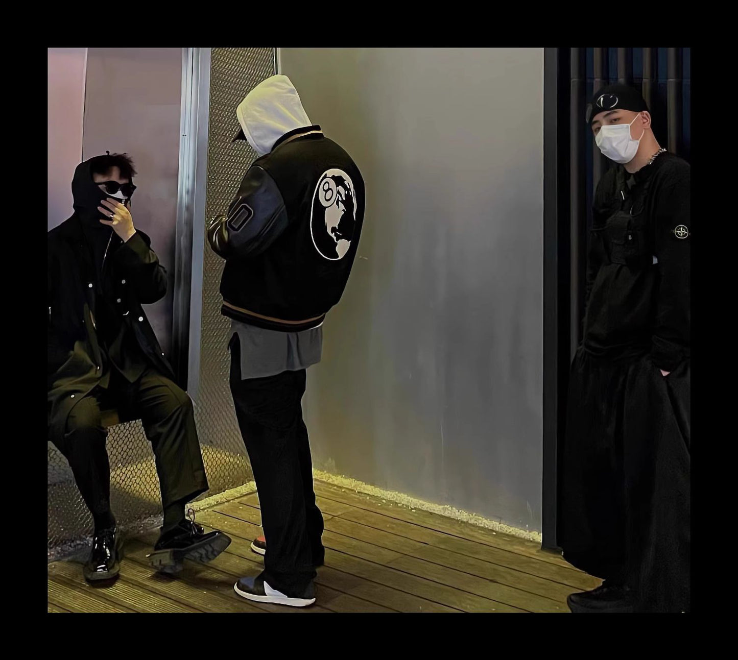 Revised Stussy Black Eight 40th Anniversary Varsity Jacket - Premium Napa Leather